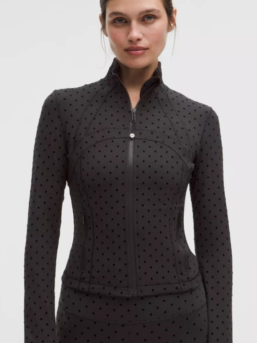Lululemon - Polka Flocked Black - Define Cropped Jacket Nulu